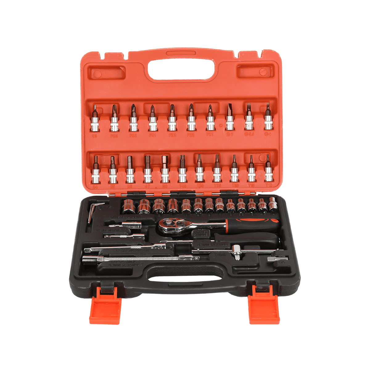 46ks 1/4' dr Crv Steel Metric Car Repair Toolbox Sada nástrčkových kľúčov Sada nástrojov s račňou